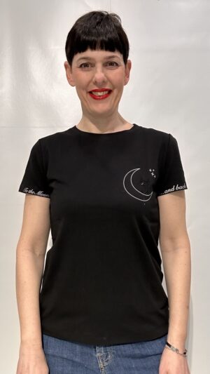 T-SHIRT "TO THE MOON AND BACK" - NERO